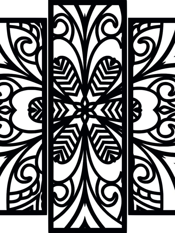 mandala1 SSDECO.es | Cuadro Decorativo en Madera - Inhale Exhale con Mandala (40x90 cm, 3 Piezas)